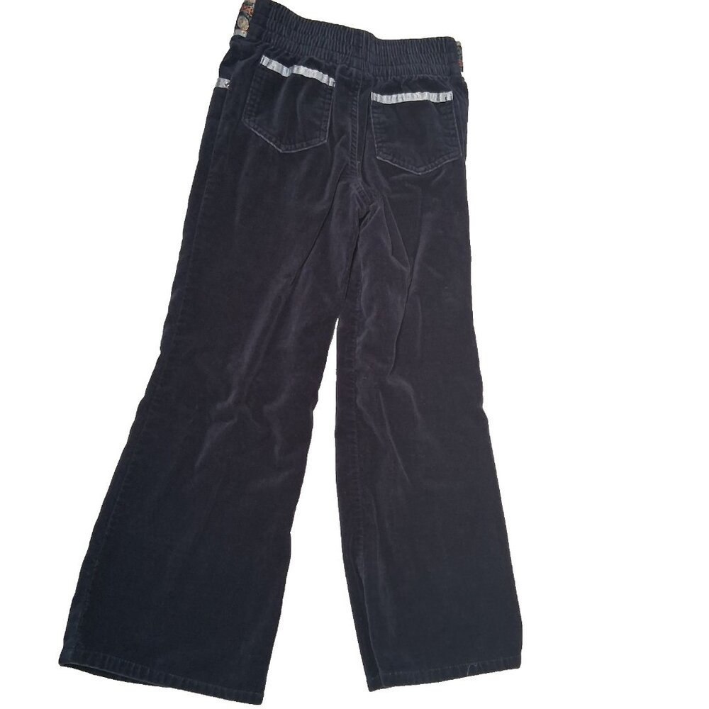 Vintage Y2K Mary Kate And Ashley Olson Velvet Pants Girls 6X Blue Floral Trim - Picture 2 of 11